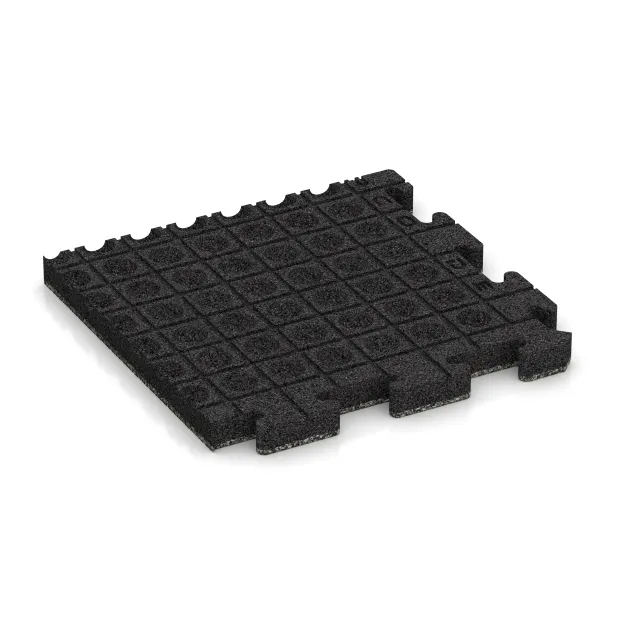 Aufsicht auf die Unterseite, also die Bodenseite von WARCO-Formteil 5141 - Eckplatte HD im Format 485 x 485 x 40 mm.