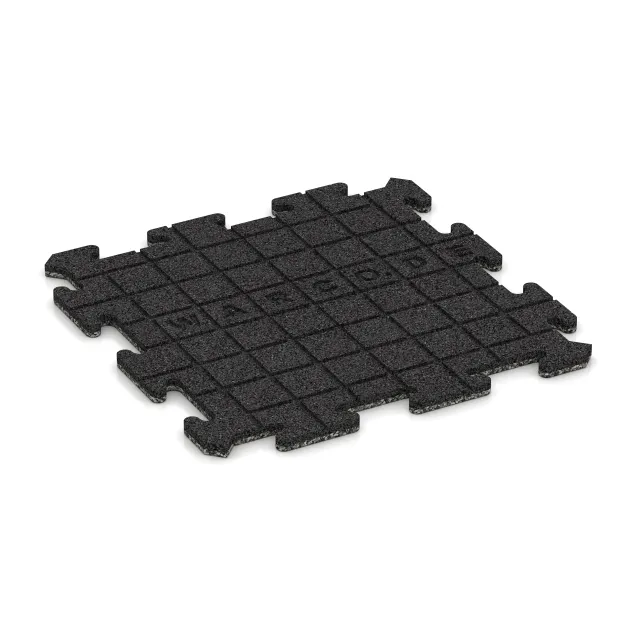 Aufsicht auf die Unterseite, also die Bodenseite von WARCO-Formteil 5672 - Indoor-Klickfliese im Format 500 x 500 x 18 mm.
