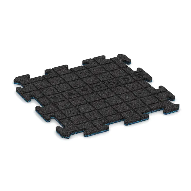 Aufsicht auf die Unterseite, also die Bodenseite von WARCO-Formteil 5681 - Indoor-Klickfliese im Format 500 x 500 x 18 mm.