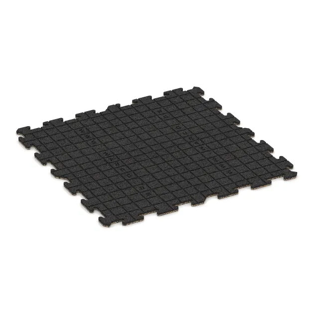 Aufsicht auf die Unterseite, also die Bodenseite von WARCO-Formteil 5953 - Indoor-Klickfliese im Format 1000 x 1000 x 18 mm.