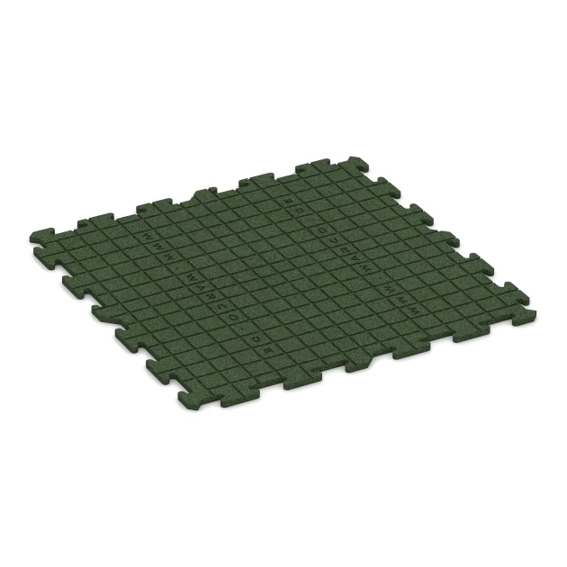 Aufsicht auf die Unterseite, also die Bodenseite von WARCO-Formteil 0372 - Bodenschutzmatte 1,8 cm – Fitness im Format 1000 x 1000 x 18 mm.