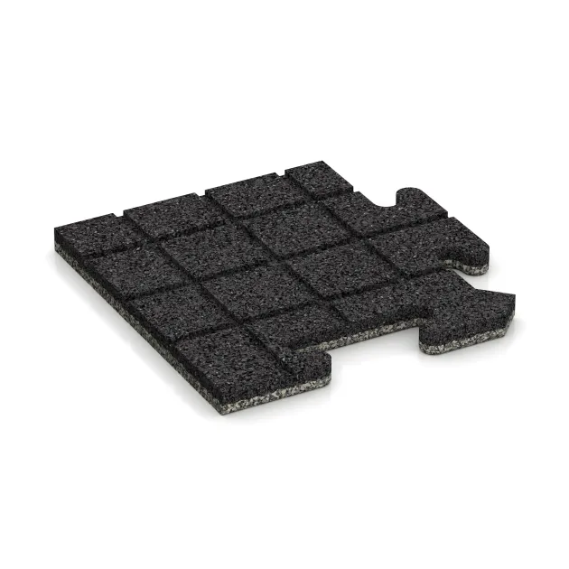 Aufsicht auf die Unterseite, also die Bodenseite von WARCO-Formteil 4710 - Eckplatte im Format 235 x 235 x 18 mm.