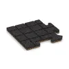 Aufsicht auf die Unterseite, also die Bodenseite von WARCO-Formteil 4733 - Eckplatte HD im Format 235 x 235 x 18 mm.