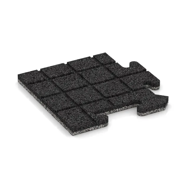Aufsicht auf die Unterseite, also die Bodenseite von WARCO-Formteil 4684 - Eckplatte HD im Format 235 x 235 x 18 mm.