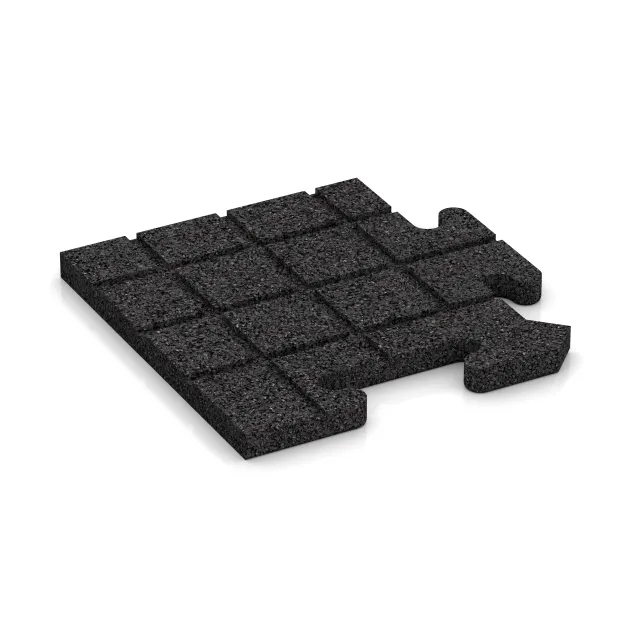 Aufsicht auf die Unterseite, also die Bodenseite von WARCO-Formteil 4820 - Eckplatte HD im Format 235 x 235 x 18 mm.
