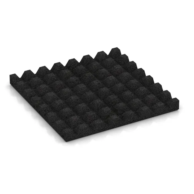Aufsicht auf die Unterseite, also die Bodenseite von WARCO-Formteil 0654 - Wandschutzplatte im Format 500 x 500 x 45 mm.