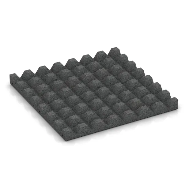 Aufsicht auf die Unterseite, also die Bodenseite von WARCO-Formteil 0657 - Wandschutzplatte im Format 500 x 500 x 45 mm.