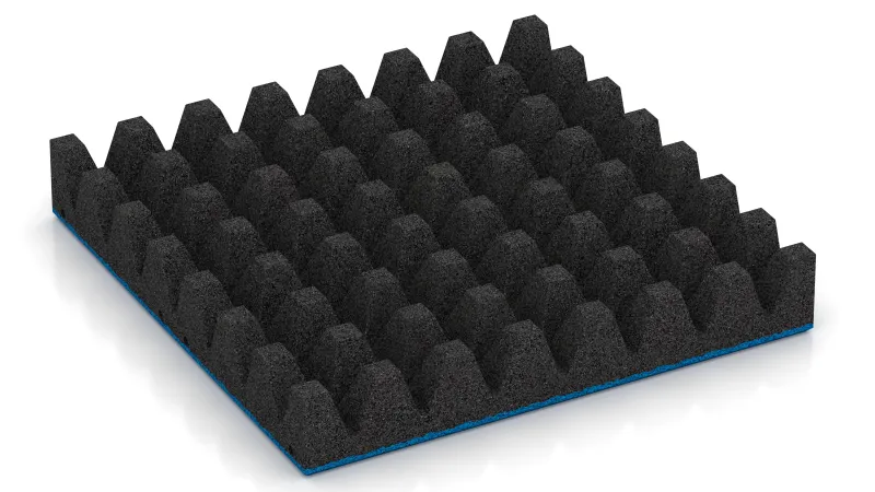 Struktur aus 50 mm hohen Pyramidenstümpfen
