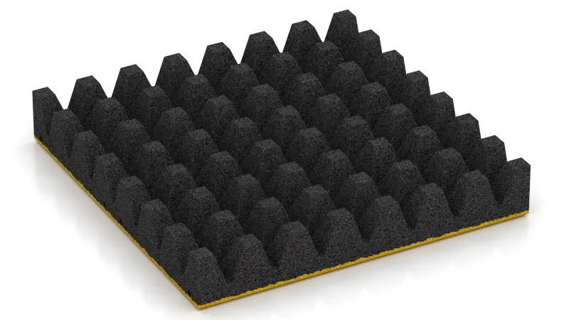 Struktur aus 50 mm hohen Pyramidenstümpfen