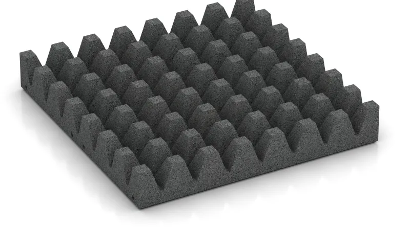 Struktur aus 50 mm hohen Pyramidenstümpfen