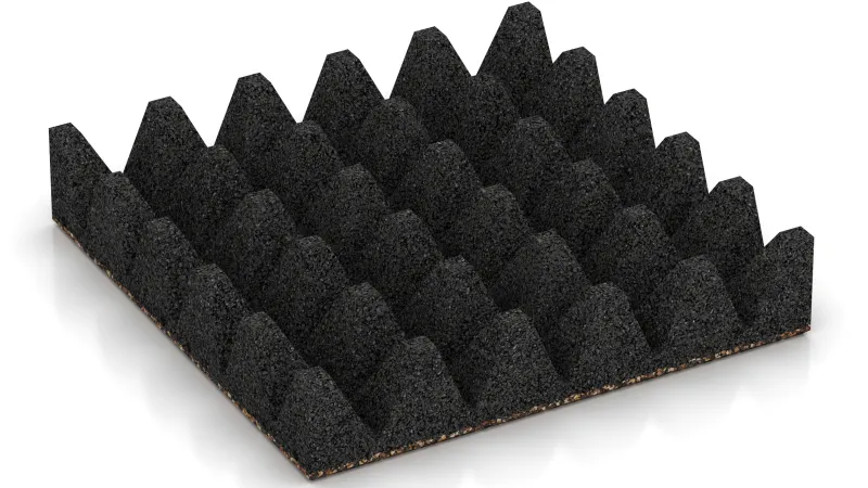 Struktur aus 75 mm hohen Pyramidenstümpfen