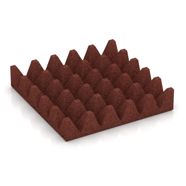 Aufsicht auf die Unterseite, also die Bodenseite von WARCO-Formteil 5628 - Fallschutzplatte 10 cm - EN 1177 ≤ 300 cm im Format 500 x 500 x 100 mm.