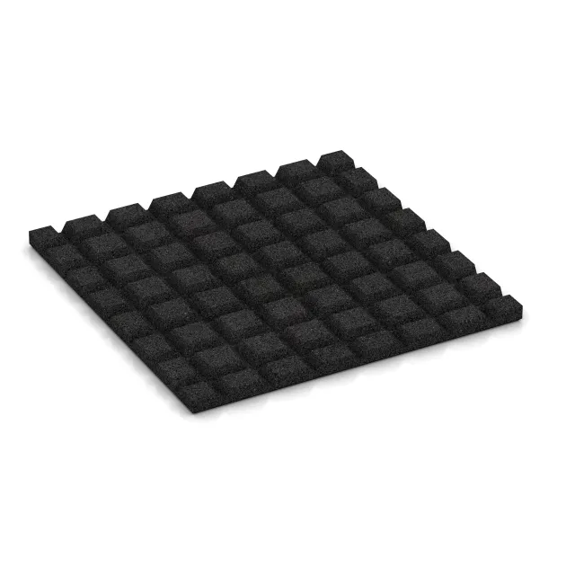 Aufsicht auf die Unterseite, also die Bodenseite von WARCO-Formteil 3965 - Hunde-Liegematte im Format 500 x 500 x 25 mm.