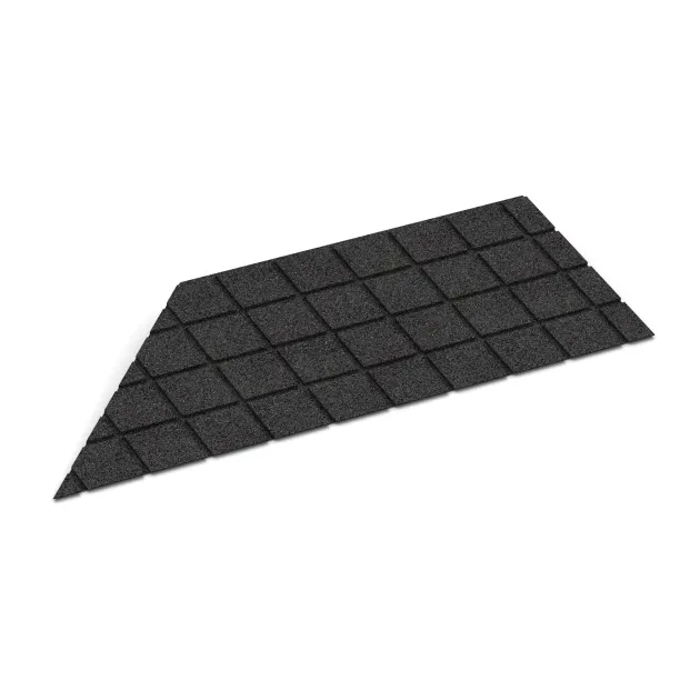 Aufsicht auf die Unterseite, also die Bodenseite von WARCO-Formteil 2076 - rechte Eck-Keilhälfte im Format 750 x 300 mm | 8 <  50 mm.