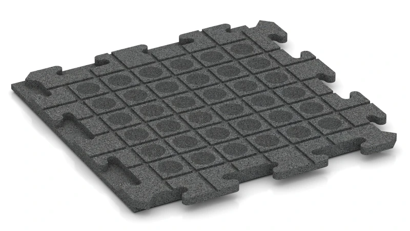 Quadratisch angeordnete Drainagekanäle und Kuppeln