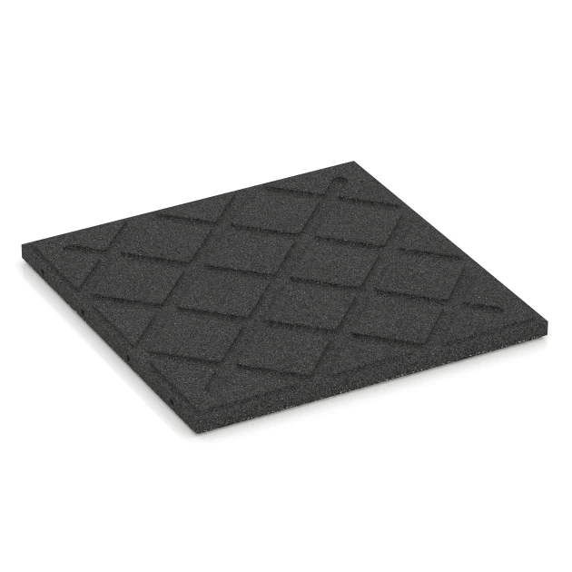 Aufsicht auf die Unterseite, also die Bodenseite von WARCO-Formteil 6354 - Terrassenplatte Classic im Format 50 x 50 x 3 cm.
