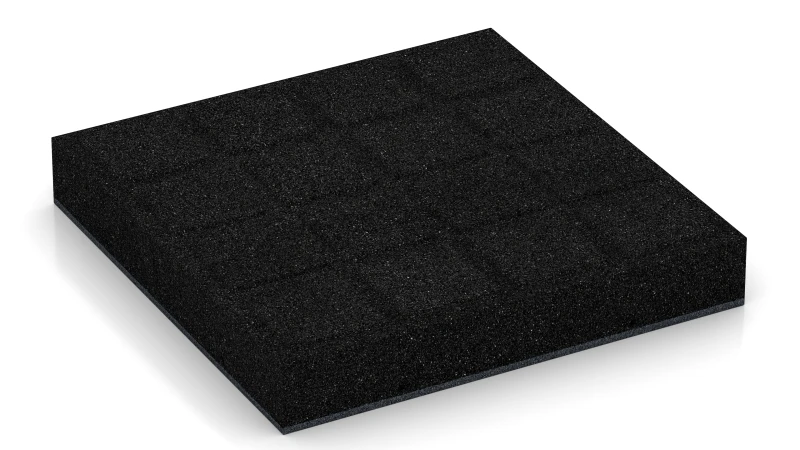 Auflagepads und Drainagekanäle