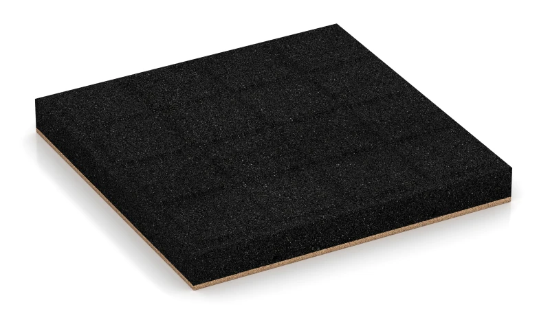 Quadratische Auflagepads mit breiten, flachen Drainagekanälen