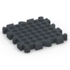 Aufsicht auf die Unterseite, also die Bodenseite von WARCO-Formteil 6408 - Fallschutzplatte – 220 cm im Format 50 x 50 x 6 cm | 0,25 m².