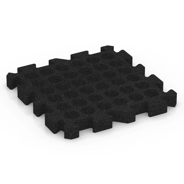 Aufsicht auf die Unterseite, also die Bodenseite von WARCO-Formteil 6305 - Fallschutz-Puzzlematte im Format 50 x 50 x 5 cm | 0,25 m².