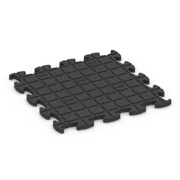 Aufsicht auf die Unterseite, also die Bodenseite von WARCO-Formteil 6933 - Fallschutz Puzzlematte im Format 44,6 x 44,6 × 2,8 cm.