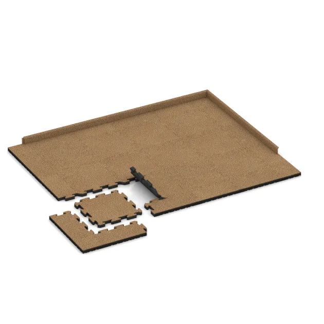 Typische Verlegung oder Einbausituation für den Artikel 5912 von WARCO - Event-Klickfliese Outdoor, Farbton Rattan Lounge in der Abmessung 500 x 500 x 40 mm.