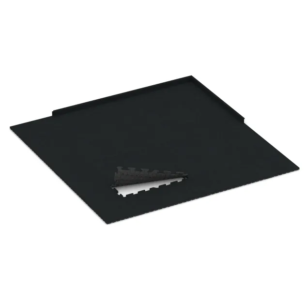 Typische Verlegung oder Einbausituation für den Artikel 5819 von WARCO - Indoor-Klickfliese, Farbton Eisengrau in der Abmessung 1000 x 1000 x 30 mm.