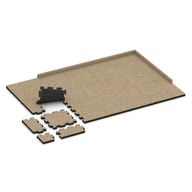 Typische Verlegung oder Einbausituation für den Artikel 4167 von WARCO - Ballspielplatte HD, Farbton Travertin in der Abmessung 500 x 500 x 50 mm.