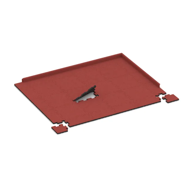 Typische Verlegung oder Einbausituation für den Artikel 5319 von WARCO - Eckplatte, Farbton Rose in der Abmessung 235 x 235 x 30 mm.