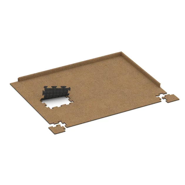 Typische Verlegung oder Einbausituation für den Artikel 4733 von WARCO - Eckplatte HD, Farbton Rattan Lounge in der Abmessung 235 x 235 x 18 mm.