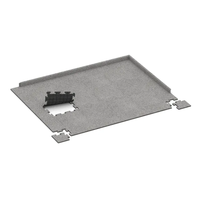 Typische Verlegung oder Einbausituation für den Artikel 4684 von WARCO - Eckplatte HD, Farbton Grau Melange in der Abmessung 235 x 235 x 18 mm.