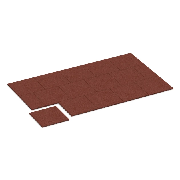 Typische Verlegung oder Einbausituation für den Artikel 0533 von WARCO - Balkon-Fliese, Farbton Ziegelrot in der Abmessung 50 × 50 × 2,5 cm.