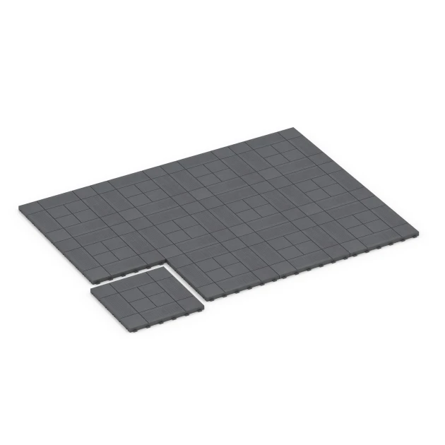 Typische Verlegung oder Einbausituation für den Artikel 6237 von WARCO - Tafelmuster – Klickfliese, Farbton Silbergrau in der Abmessung 38,5 x 38,5 x 2 cm.