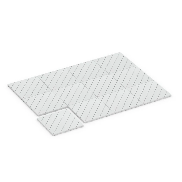 Typische Verlegung oder Einbausituation für den Artikel 6328 von WARCO - Fischgrät – Klickfliese, Farbton Kreide in der Abmessung 38,5 x 38,5 x 2 cm.