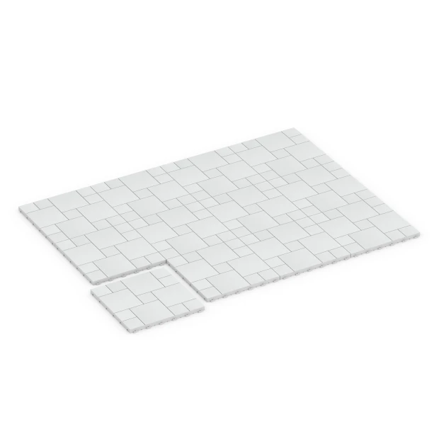 Typische Verlegung oder Einbausituation für den Artikel 6333 von WARCO - Blockmuster – Klickfliese, Farbton Kreide in der Abmessung 38,5 x 38,5 x 2 cm.