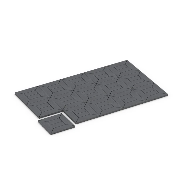 Typische Verlegung oder Einbausituation für den Artikel 6348 von WARCO - Kassettenmuster – Klickfliese, Farbton Silbergrau in der Abmessung 30 x 30 x 2 cm.