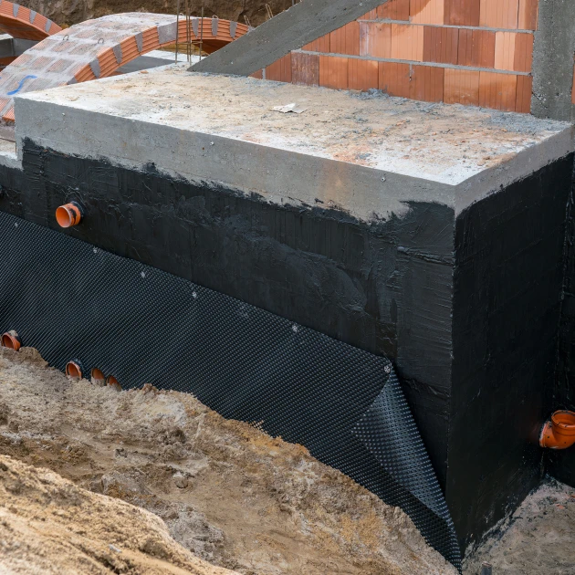 Typische Verlegung oder Einbausituation für den Artikel 0029 von WARCO - ALLESDICHT – Flüssigabdichtung, Farbton Rotbraun in der Abmessung 11 kg | 3,3 m².