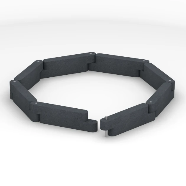 Typische Verlegung oder Einbausituation für den Artikel 6642 von WARCO - Gummi-Randstein, Farbton Schiefergrau in der Abmessung 100 x 15 x 30 cm.