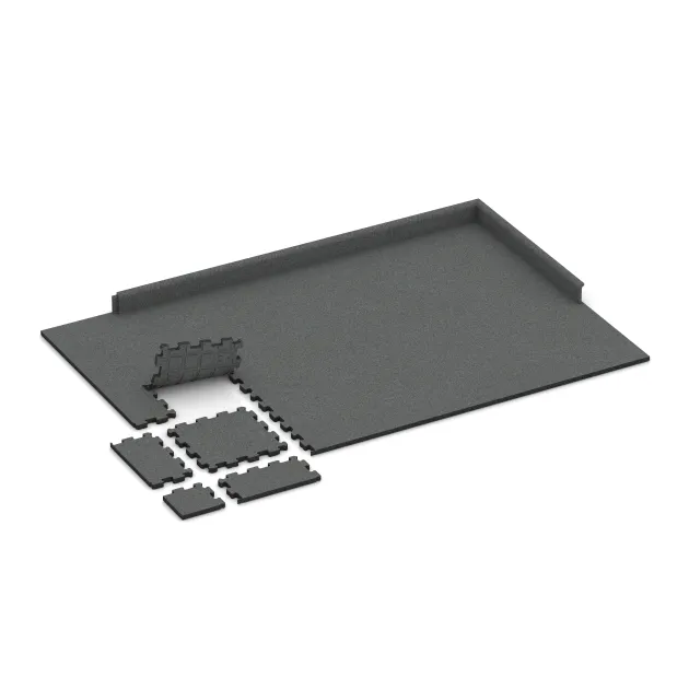 Typische Verlegung oder Einbausituation für den Artikel 3790 von WARCO - Eck-Platte (zwei Seiten abgeschrägt), Farbton Blassgrün in der Abmessung 500 x 500 x 100 mm.