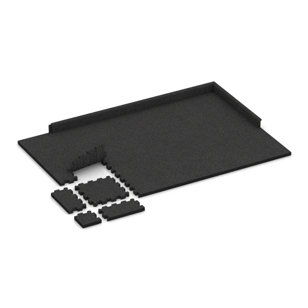 Typische Verlegung oder Einbausituation für den Artikel 5270 von WARCO - Steinteppich-Klickfliese, Farbton Anthrazit in der Abmessung 306 x 306 x 30 mm.