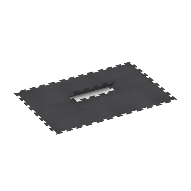 Typische Verlegung oder Einbausituation für den Artikel 3753 von WARCO - Fitness Performance Elite Trainingsboden, Farbton Leicht Rot Gesprenkelt in der Abmessung 1000 x 1000 x 10 mm.