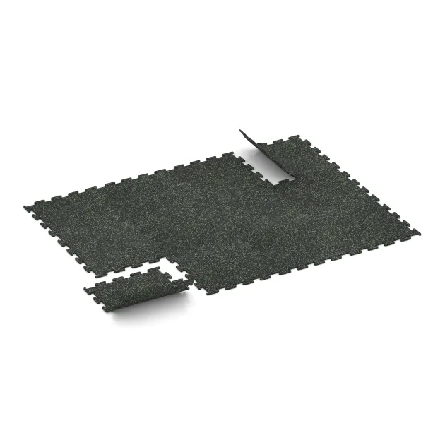 Typische Verlegung oder Einbausituation für den Artikel 3767 von WARCO - Fitness Performance Elite Trainingsboden, Farbton Leicht Grün Gesprenkelt in der Abmessung 500 x 500 x 10 mm.
