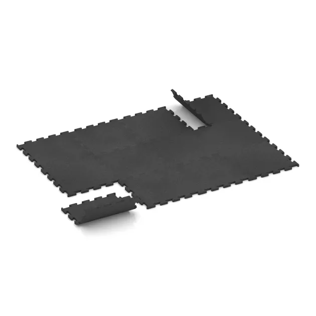 Typische Verlegung oder Einbausituation für den Artikel 3751 von WARCO - Fitness Performance Elite Trainingsboden, Farbton Anthrazit in der Abmessung 500 x 500 x 20 mm.