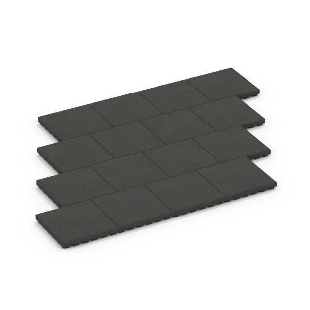 Typische Verlegung oder Einbausituation für den Artikel 6295 von WARCO - Fallschutzplatten, Farbton Anthrazit in der Abmessung 50 x 50 x 7 cm.