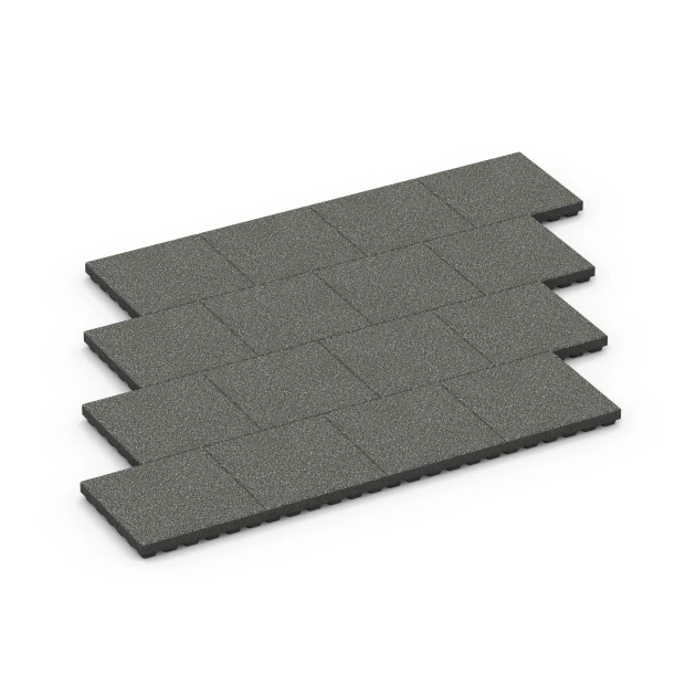 Typische Verlegung oder Einbausituation für den Artikel 6440 von WARCO - Fallschutzplatte – 210 cm, Farbton Dunkelgrauer Granit in der Abmessung 50 x 50 x 7 cm.