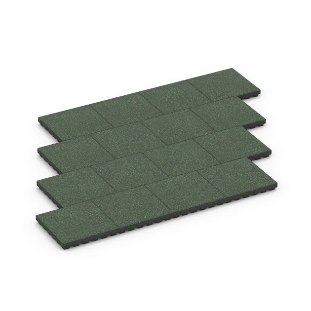 Typische Verlegung oder Einbausituation für den Artikel 6442 von WARCO - Fallschutzplatte – 210 cm, Farbton Englischer Rasen in der Abmessung 50 x 50 x 7 cm.