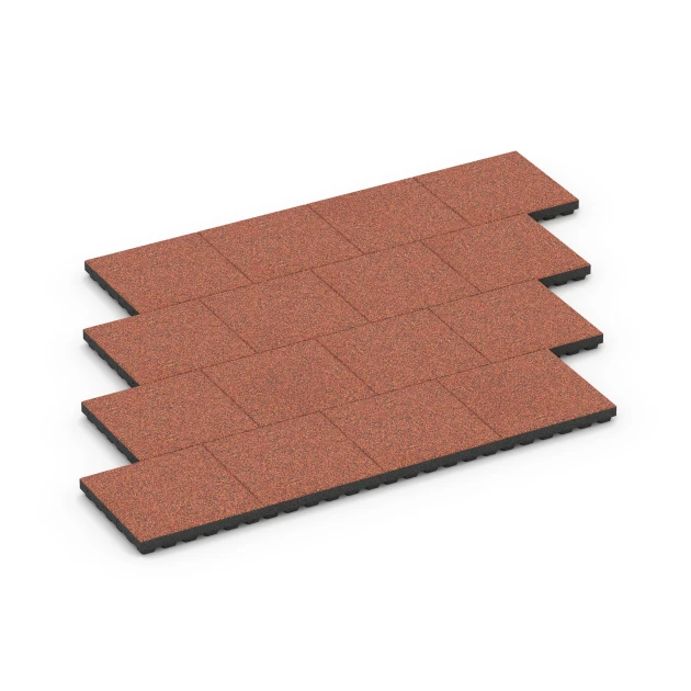 Typische Verlegung oder Einbausituation für den Artikel 6444 von WARCO - Fallschutzplatte – 210 cm, Farbton Feuersglut in der Abmessung 50 x 50 x 7 cm.