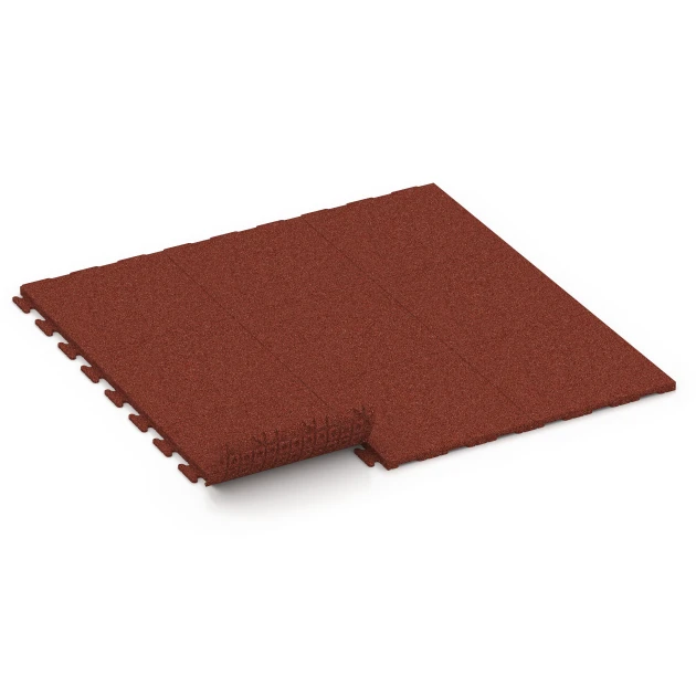 Typische Verlegung oder Einbausituation für den Artikel 6976 von WARCO - Fitnessboden-Fliese Classic, Farbton Ziegelrot in der Abmessung 50 x 50 x 3 cm | 0,25 m².