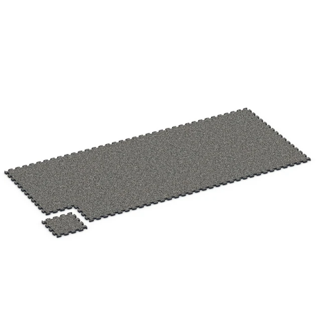 Typische Verlegung oder Einbausituation für den Artikel 6814 von WARCO - Steinteppich Klickfliese, Farbton Dunkelgrauer Granit in der Abmessung 28,9 x 28,9 x 1,8 cm.