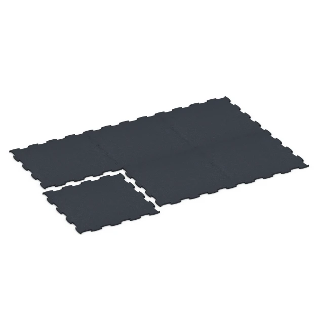 Typische Verlegung oder Einbausituation für den Artikel 6968 von WARCO - Fitness Premium Boden Plus, Farbton Anthrazit in der Abmessung 99 x 99 x 1,8 cm.